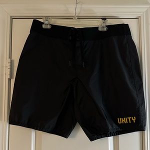 Birdwell men’s black board short with special edition ‘UNITY’ patch